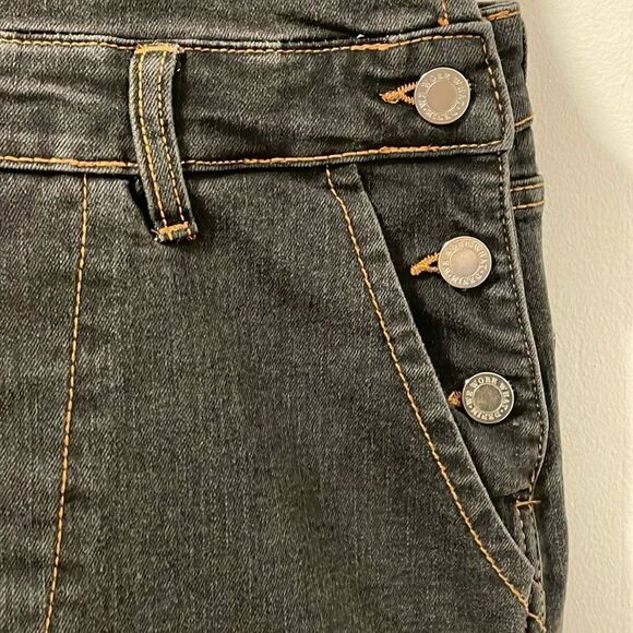 NWT WEWOREWHAT women’s size 2 straight tapered adjustable long overall jeans - Picture 7 of 15